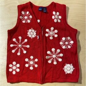 Basic Editions Sleeveless Zip Up Sweater Vest Medium (CZ)